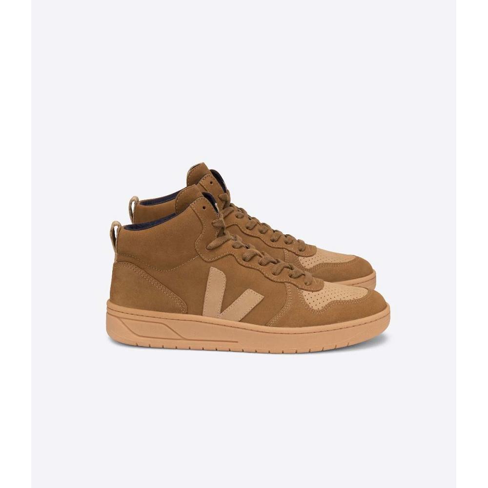 Veja V-15 NUBUCK Women\'s High Tops Brown | NZ 367PJJ